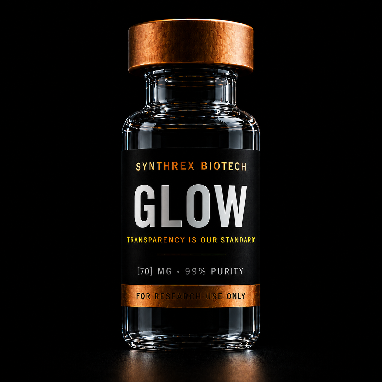 GLOW Blend research vial — laboratory use only