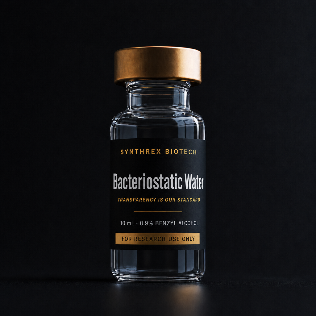Bacteriostatic Water research vial — laboratory use only