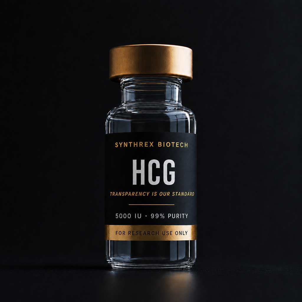HCG research vial — laboratory use only